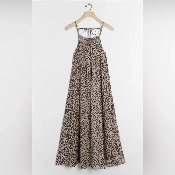 Anthropologie Sundry Leopard Midi Cotton Lined Dress Size 3 / Large - Picture 3 of 13